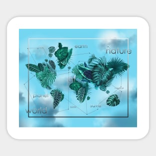 world map leaves Sticker